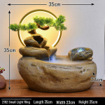 Stalinis alpinariumo vandens fontano ornamentas - Feng Shui ratas, cirkuliuojančio vandens dekoracija biurui ar namams.