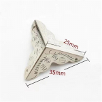 Tegg Dėžutės Kampų Apsaugos 20 Vnt. Antikvarinis Žalvaris Trikampis Rotango Ražytas Medinis Dėklo Kra&scaron;to Apsauga