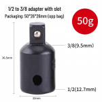 3-in-1 reketinio rakto lizdo adapteris: 1/2 iki 3/8 iki 1/4 perėjimo galvutė