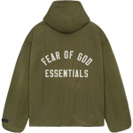 Fear of God Essentials Tekstūruotas Nailoninis Striukė-Treneris Su Gobtuvu Karinė Vyri&scaron;ka Vir&scaron;utinė Apranga Žalia 202BT246375F M