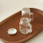 Mini mason indelis uogienėms medui Ne&scaron;iojamas nepralaidus kavos pieno sulčių butelis su dangteliu Namų vakarėlių baras Degtinės spiritiniai gėrimai Shot Glass