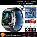 Naujas AI Diagnozės EKG Sveikatos I&scaron;manusis Laikrodis Vyrams Kraujo Spaudimas Lipidai &Scaron;lapimo Rūg&scaron;tis NFC Oro Siurblys Oro Pagalvė Sveikatos I&scaron;manieji Laikrodžiai Moterims skirti IOS Android raudona