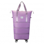 Kelioninis sportinis krep&scaron;ys su nuimamais ratukais, didelės talpos, sauso &scaron;lapio atskyrimo vandeniui atsparus Oksfordo audinys, skirtas nakčiai sporto salėje, treniruočių bagažo lagaminas Unfolded 87cm violetinė