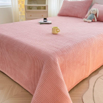 Sustiprintas aksominis pledas ir lovatiesė 3 dalių komplektas: &Scaron;ilti žiemos patalynės komplektai ir lovos apsaugos Pillowcase 48x74cm (Pair)