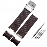 Silikoninis gumos laikrodžio dirželis 22 mm i&scaron;lenktas Ulysse Nardin DIVER 263 dirželiui juodas rudas mėlynas 25*12 mm paauk&scaron;tintas vandeniui atsparus laikrodžio dirželis 22mm