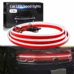 GZRUICA LED gaubto &scaron;viesos juosta automobiliams, atspari vandeniui, &scaron;oninis ap&scaron;vietimas, itin plona, silikoninė, tekanti, LED 1 m raudona