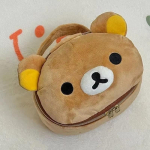 Animacinis Rilakkuma me&scaron;kiukas pliu&scaron;inis žaislas Ne&scaron;iojama kosmetinė prausimosi priemonėms Didelės talpos CCD laikymo organizatorius Mielas mink&scaron;tas pliu&scaron;inis gyvūnas lėlė ruda