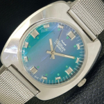 VINTAGE WALTHAM Rankinis sukimasis &Scaron;veicari&scaron;kas vyri&scaron;kas mėlynos spalvos ciferblato rie&scaron;inis laikrodis a701966-1