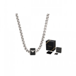 Emporio Armani Madingas Nerūdijančio Plieno Karoliai Vyri&scaron;ki karoliai Juodi EGS2910040 Basic Packaging-Box