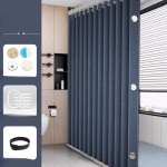 Vandeniui atspari du&scaron;o užuolaida miltligė Vonios kambarys Solid Curtain Wave Langas Tiulis Prabangus namas su kabliukais Heavy S Fold Wavy du&scaron;as 80widex180high-cm