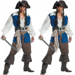 Auk&scaron;čiausios kokybės suaugusių vyrų piratų kapitono kostiumas Cosplay Helovino pilnas komplektas apranga Tag XL=US M