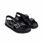 Birkenstock 1774 Milano Vyri&scaron;kos Odinės Stilingos Sagtys Paplūdimio &Scaron;lepetės Juodos 1027715 43