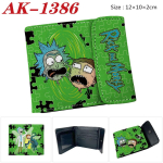 Rick and Morty Piniginė PU Oda Spaudė Dvigubo lankstymo Anime Kortelių laikiklis Ne&scaron;iojama trumpa piniginė 10&times;12&times;2cm