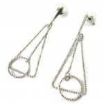 Les Tr&eacute;sors De Lily [N8321] - Boucles Cr&eacute;ateur 'Chor&eacute;graphie' argent&eacute; (g&eacute;om&eacute;triques)