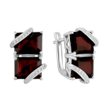 Sidabriniai auskarai su natūraliu granatu 11.767ct (2110149)
