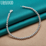 925 sterlingų sidabro papuo&scaron;alų 4 mm madinga apyrankė su karoliukais 20cm