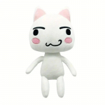 28 cm/11,02 colio Kawaii Toro Inoue pliu&scaron;inis žaislas katė Mink&scaron;tas anime animacinis filmas Gyvūnų lėlių kambario dekoracijos Gimtadienio kalėdinė dovana balta
