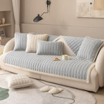 Languotas dygsniuotas paprastas sofos užvalkalas aksomas svetainei L formos sofa žieminė 2 3 4 vietų sofos dangtelis, neslystantis porankis rank&scaron;luostis Cushion cover45x45cm pilka spalva