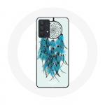 Coque pour Samsung Galaxy A13 5G Attrape R&ecirc;ve Bleu Fond Blanc