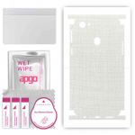 apgo Protective Skin Sticker for the back+sides compatible with Oppo F7, Full Wrap Film, Foil, Vinyl - Pattern White Fabric