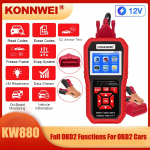 KONNWEI KW880 12V automobilio akumuliatoriaus testerio analizatorius automatinės diagnostikos įrankiai Akumuliatoriaus atitikimas 3 viename automobilio OBD2 skaitytuvas, pilna OBD2 funkcija