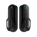 &bdquo;Smart Door Lock&ldquo; beraktė įėjimo durų užrakto rankena su 2 kortelėmis ir 2 raktais, biometrinė durų užrakto programa juoda