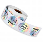 500 vnt./rulonas Apvalūs Lazeriniai Angli&scaron;ki Ačiū Dovanų Antspaudai Sandarinimo Lipdukai su Vandeniui Atsparia Vestuvių &Scaron;ventės Etikete