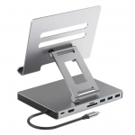 Ne&scaron;iojamojo kompiuterio stovo prijungimo stotis kelių prievadų USB 3.0 TF kortelės lizdas 4K 60 HZ su HDMI suderinamas PD įkrovimas Gigabito Ethernet aliuminio lydinio C tipo &scaron;akotuvo adapteris