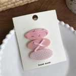 3 vnt./rinkinys Saldus mielas vaikų mergaičių plaukų segtukas Madingas lankelis, vy&scaron;nių languotas stiliaus plaukų segtukas Gražus audinys, &scaron;oninis segtukas Kawaii mergaičių galvos apdangalai rožinė