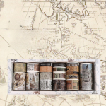 18 vnt. Retro Washi juostų Scrapbooking reikmenys Washi juostų rinkinys Vintažinė dekoratyvinė lipni juosta Žurnalų medžiagos Maskavimo juosta