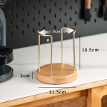 Medienos žalvario vienkartinio puodelio laikymo laikiklis lentyna Vandens arbatos puodeliai Dozatorius Puodelis Vitrinos Stovas Organizatoriaus reikmenys Namų tvarkyklės