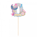 Mermaid Tail Happy Birthday Cake Topper Little Mermaid Party 1-10 number Cupcake Toppers Girls Birthday Baby Shower Party Decor