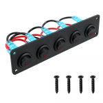 Perjungimo skydelis 5 Gang 12-24V Round Dash Rocker Perjungimo vidinės dalys LED Atsparus vandeniui RV jachtai MarineCar Marine