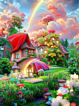 Deimantų tapybos rinkinys Gėlių fantazija Pilnas kvadratinis apvalus siuvinėjimas Mozaika Namas Peizažas Namų dekoras Full Round 30x40CM