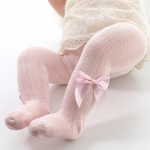 Pavasario/vasaros tinklinės kojinės su kaspinėliu mergaitėms - plonos princesės stiliaus leginsai 24/26 (2-4 years old)