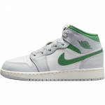 Air Jordan 1 Mid GS Summit White Pine Green Vaikams Sportbačiai Pure-Platinum Sail DQ8423-142 37.5