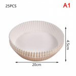 25 vnt. vienkartinė oro gruzdintuvė pergamentinis kepimo popierius, aliejui atsparus įdėklas, nepridegantis kilimėlis balta