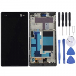 LCD ekranas + jutiklinis skydelis su rėmeliu, skirtas Sony Xperia C3 / D2533 juoda