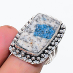 Natural K2 Blue Azurite Gemstone 925 Sterling Silver Jewelry Ring Size 8 l6q24