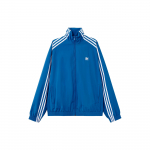 Adidas Originals Adilenium Oversized sportinis &scaron;varkas su trijų juostų spalvų blokais Moteri&scaron;ki vir&scaron;utiniai drabužiai Pauk&scaron;čio plunksnos mėlyna IV9337 M