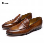 Madingi FELIX CHU Vyri&scaron;ki Penny Loafers Odiniai Batai Natūrali Oda Eleganti&scaron;ki Vestuvių &Scaron;ventės Atsipalaidavę Kasdieniniai Batai Rudi Juodi Batai Vyrams US 7 ruda