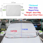 Žieminis automobilio sniego uždangalas Volkswagen VW Polo Mk5 2010~ Skoda Rapid Vento Ameo 6R 6C 61 priekinio stiklo apsauga nuo saulės priedai Thicker Door clamp