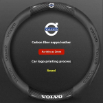 Automobilio vairo apdangalas Volvo XC40 XC60 XC70 XC90 V40 V50 V60 V90 S40 S60 S80 S90 anglies pluo&scaron;to 38cm odinis automobilio aksesuaras anglies pluo&scaron;to juodos spalvos