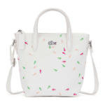 Lacoste Madinga Spalvota Krokodilo Ra&scaron;to PVC Pečių Krep&scaron;ys-Mai&scaron;elis Maži Moteri&scaron;ki Krep&scaron;iai Off-White NF4993SJ-Q73 Ecru