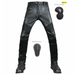 VOLERO+Motociklo motociklininko tiesios kojos jojimo kelnės Anti-Drop Pants Motociklo, atsparios vėjui, elastinės odinės kelnės + lenktyninės kelnės 4XL juoda