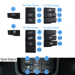 Automobilio salono centrinio valdymo funkcijų mygtukų oro kondicionieriaus mygtukų dangteliai Porsche Cayenne 7P5 Panamera 970 Macan 95B Sport Button 1PC gray