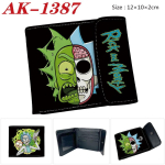 Rick and Morty Piniginė PU Oda Spaudė Dvigubo lankstymo Anime Kortelių laikiklis Ne&scaron;iojama trumpa piniginė 10&times;12&times;2cm