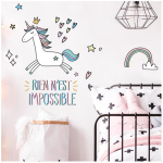 Les Tr&eacute;sors De Lily [Q8305] - Planche de stickers 'Licorne My Unicorn' (Rien n'est impossible) - 50x70 cm įvairiaspalvis