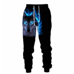 3D Wolf Graphic Printed Kasdieninės kelnės Vyri&scaron;ki sportiniai drabužiai Bėgiotojai Ilgos kelnės Vyri&scaron;kos lauko sportinės kelnės Vyri&scaron;kos hiphopo kelnės M