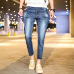 &bdquo;Four Seasons&ldquo; vyri&scaron;ki elastingi džinsai, skirti korėjieti&scaron;kam versijos &bdquo;Slim Fit&ldquo;, plonos, mažos tiesios kojos, lengvos ir kvėpuojančios apkarpytos kelnės